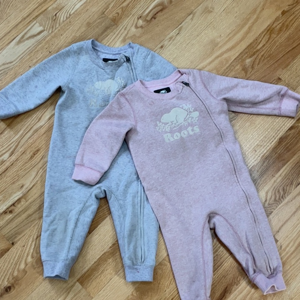 Roots Kids One Piece Set - Dusty Pink and Purple Sparkle- 12-18m